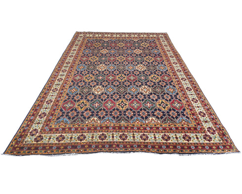 8x11 Yousafi Multicolor Afghan Hand Knotted Wool Area Rug